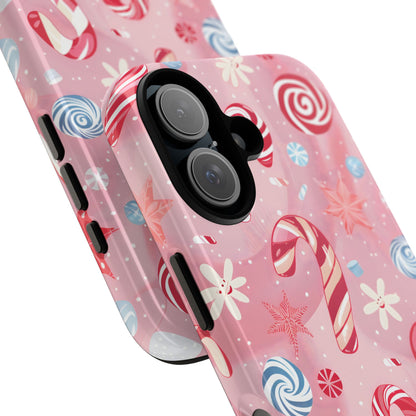 Candy Cane Swirl – Tough Glossy iPhone Case