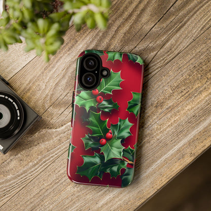 Holly Berry Bloom – Tough Glossy iPhone Case