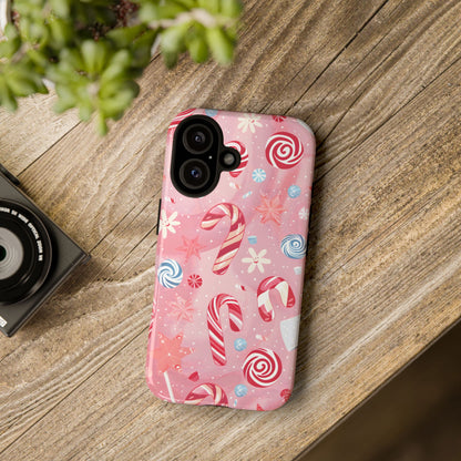 Candy Cane Swirl – Tough Glossy iPhone Case