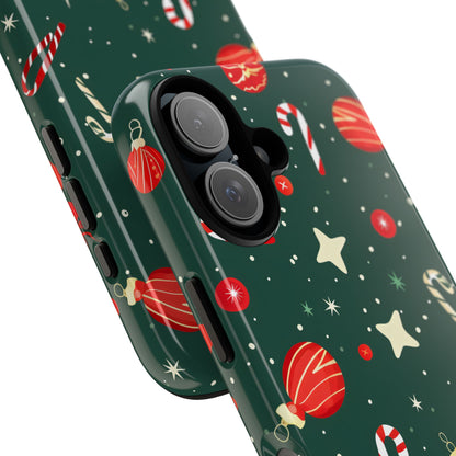 Festive Ornament Scatter – Tough Glossy iPhone Case