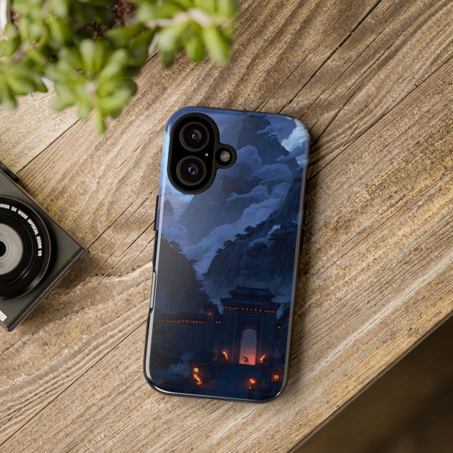 🌲 Mountain Fortress – Tough Glossy iPhone Case