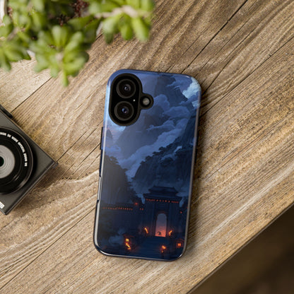 🌲 Mountain Fortress – Tough Glossy iPhone Case