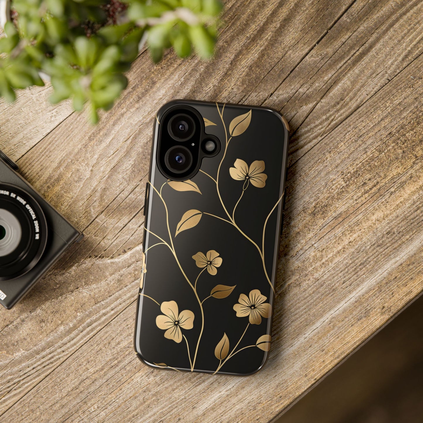 Golden Elegance – Tough Glossy iPhone Case