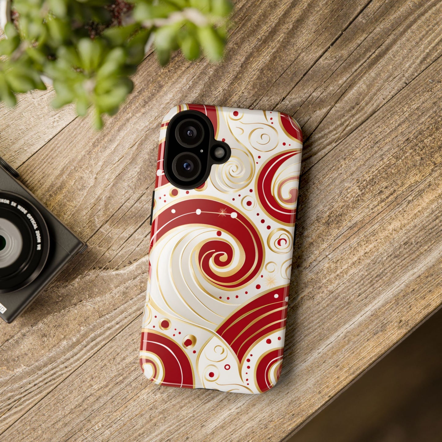 Golden Candy Swirl – Tough Glossy iPhone Case