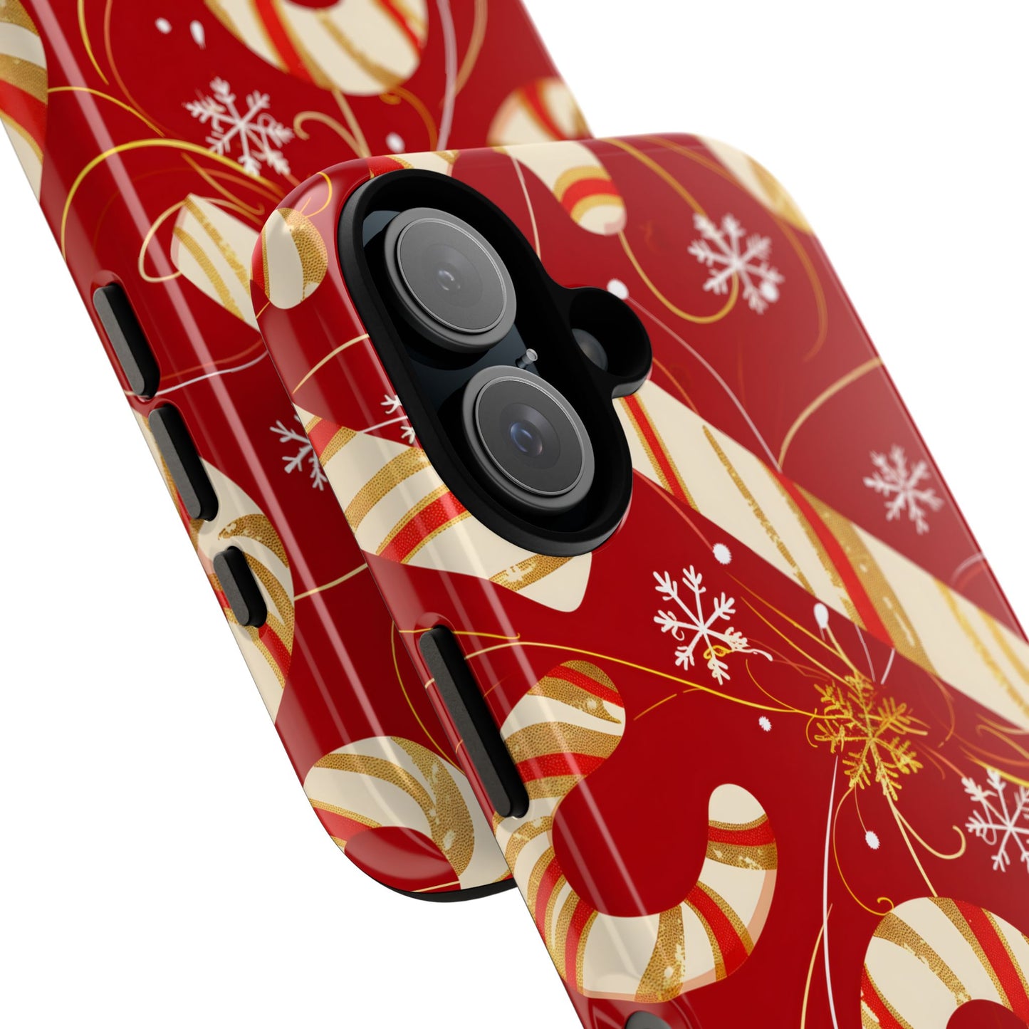 Golden Candy Cane Luxe – Tough Glossy iPhone Case