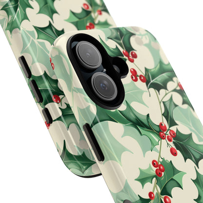 Winter Holly Charm – Tough Glossy iPhone Case