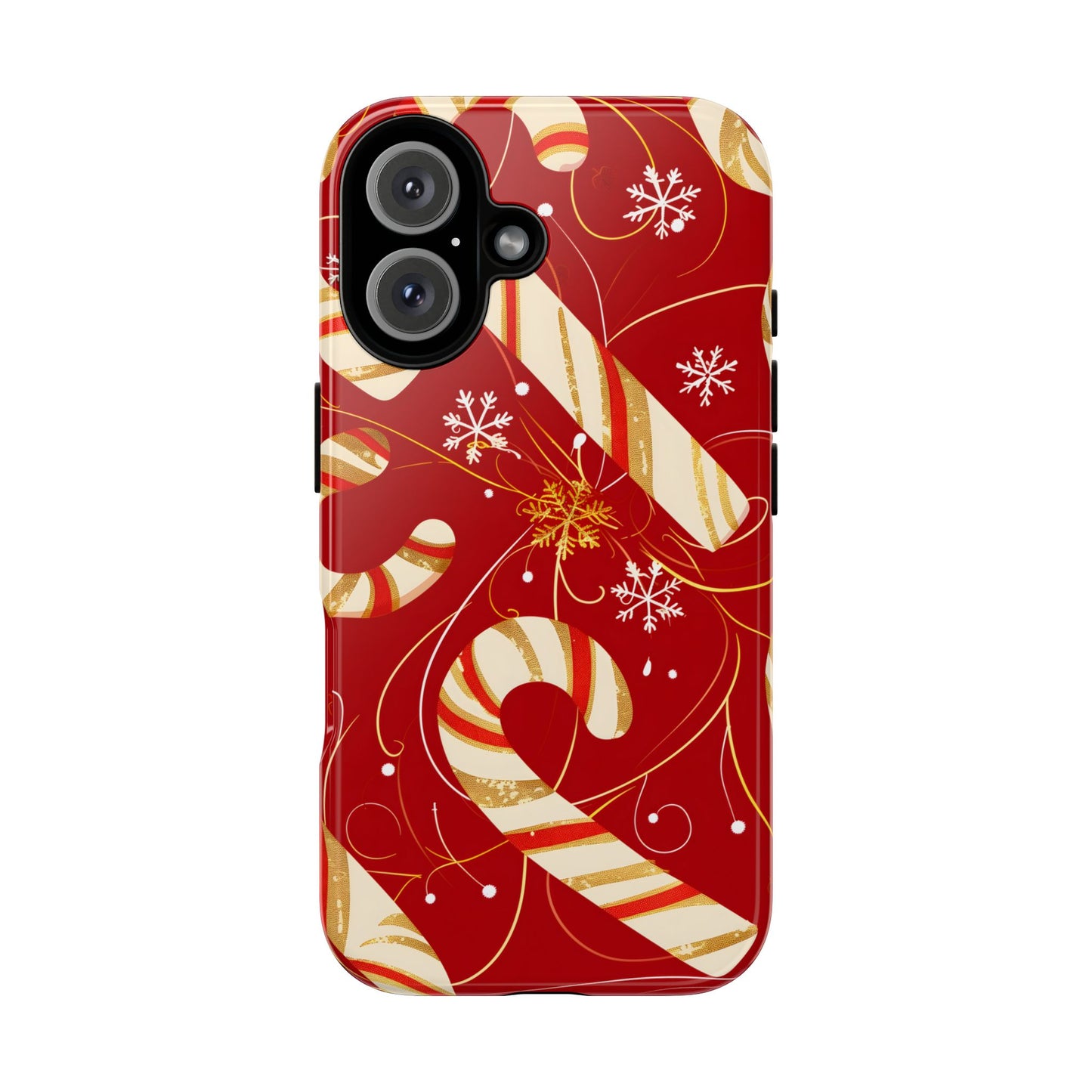 Golden Candy Cane Luxe – Tough Glossy iPhone Case