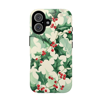 Winter Holly Charm – Tough Glossy iPhone Case