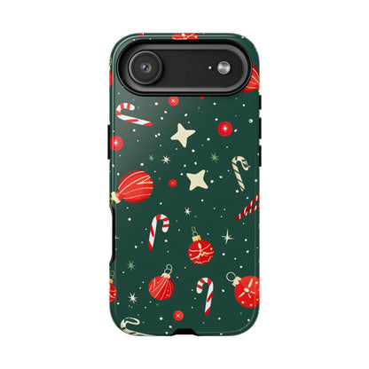 Festive Ornament Scatter – Tough Glossy iPhone Case