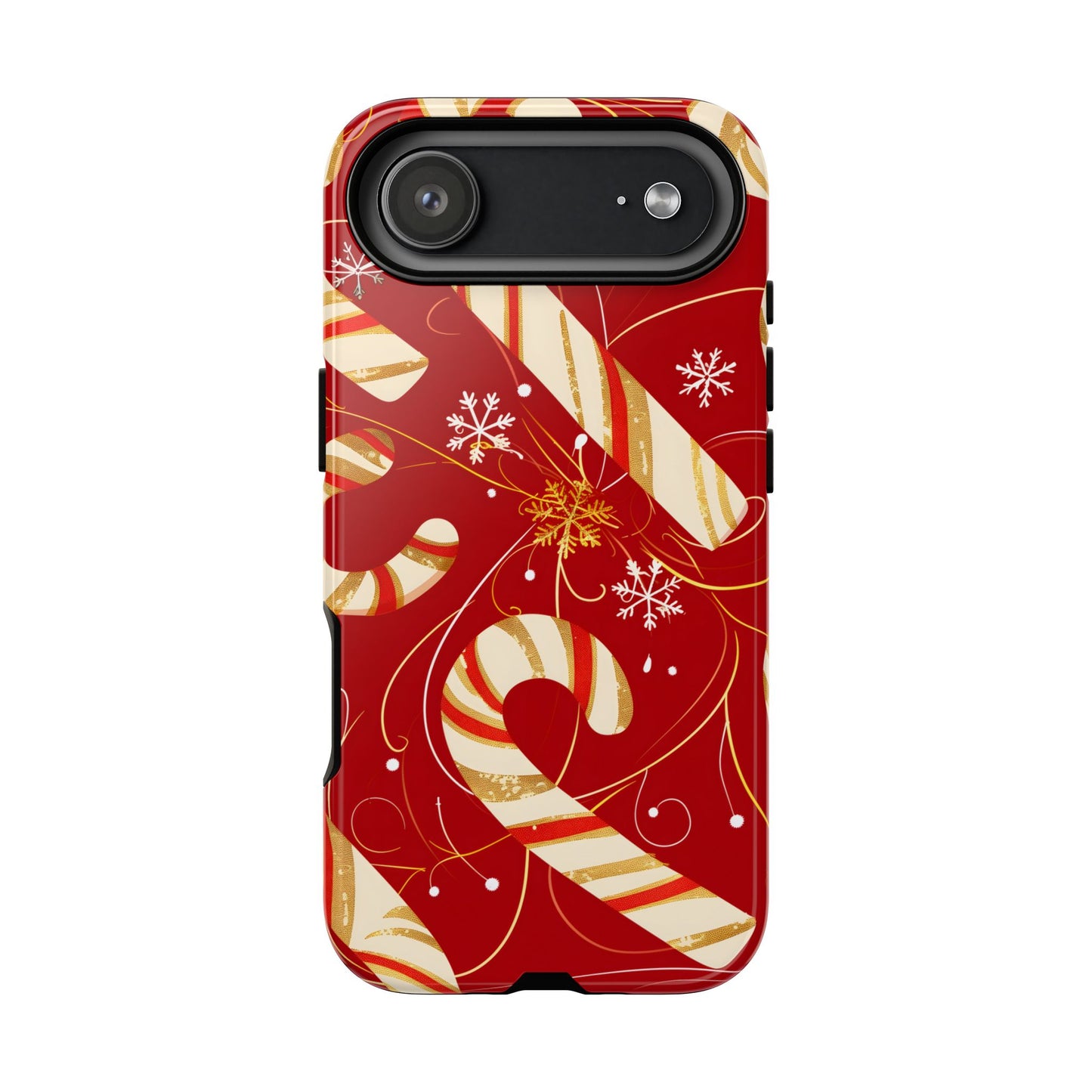 Golden Candy Cane Luxe – Tough Glossy iPhone Case