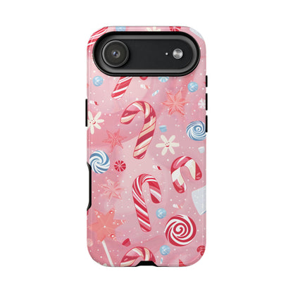 Candy Cane Swirl – Tough Glossy iPhone Case