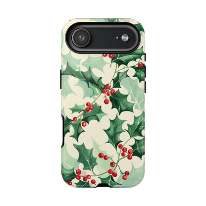 Winter Holly Charm – Tough Glossy iPhone Case