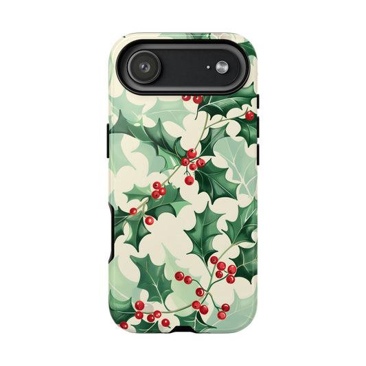 Winter Holly Charm – Tough Glossy iPhone Case