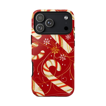 Golden Candy Cane Luxe – Tough Glossy iPhone Case