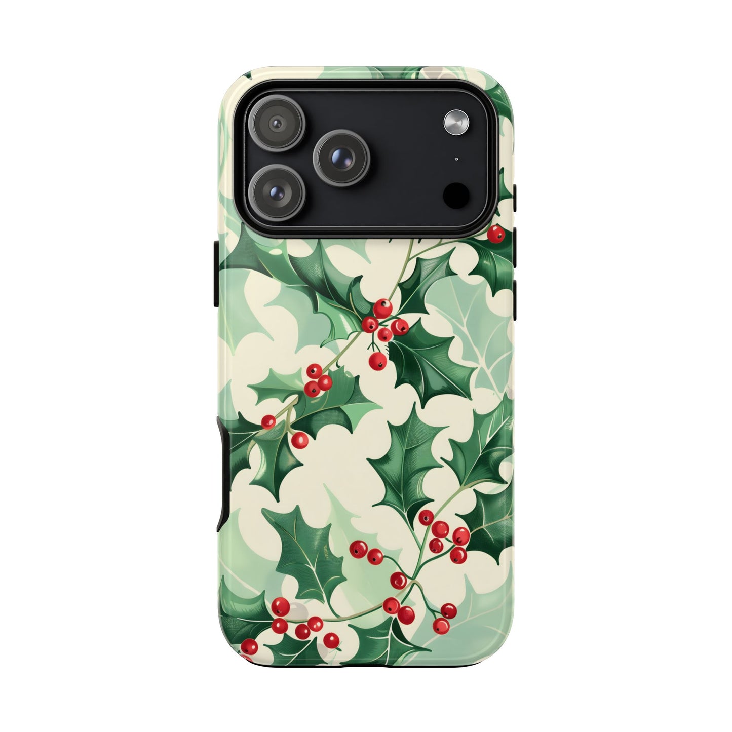 Winter Holly Charm – Tough Glossy iPhone Case