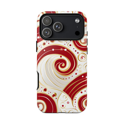 Golden Candy Swirl – Tough Glossy iPhone Case