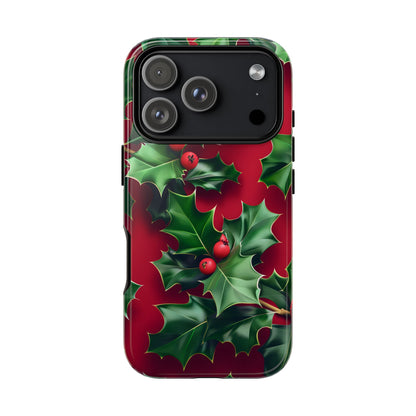 Holly Berry Bloom – Tough Glossy iPhone Case
