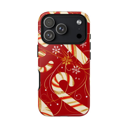 Golden Candy Cane Luxe – Tough Glossy iPhone Case