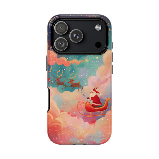 Starlit Santa Sky – Tough Glossy iPhone Case