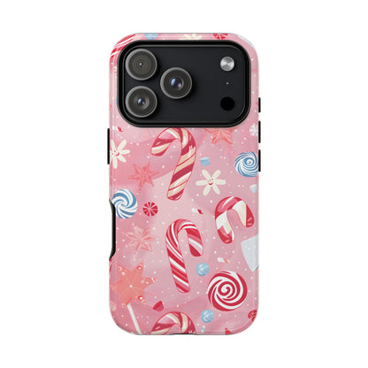 Candy Cane Swirl – Tough Glossy iPhone Case