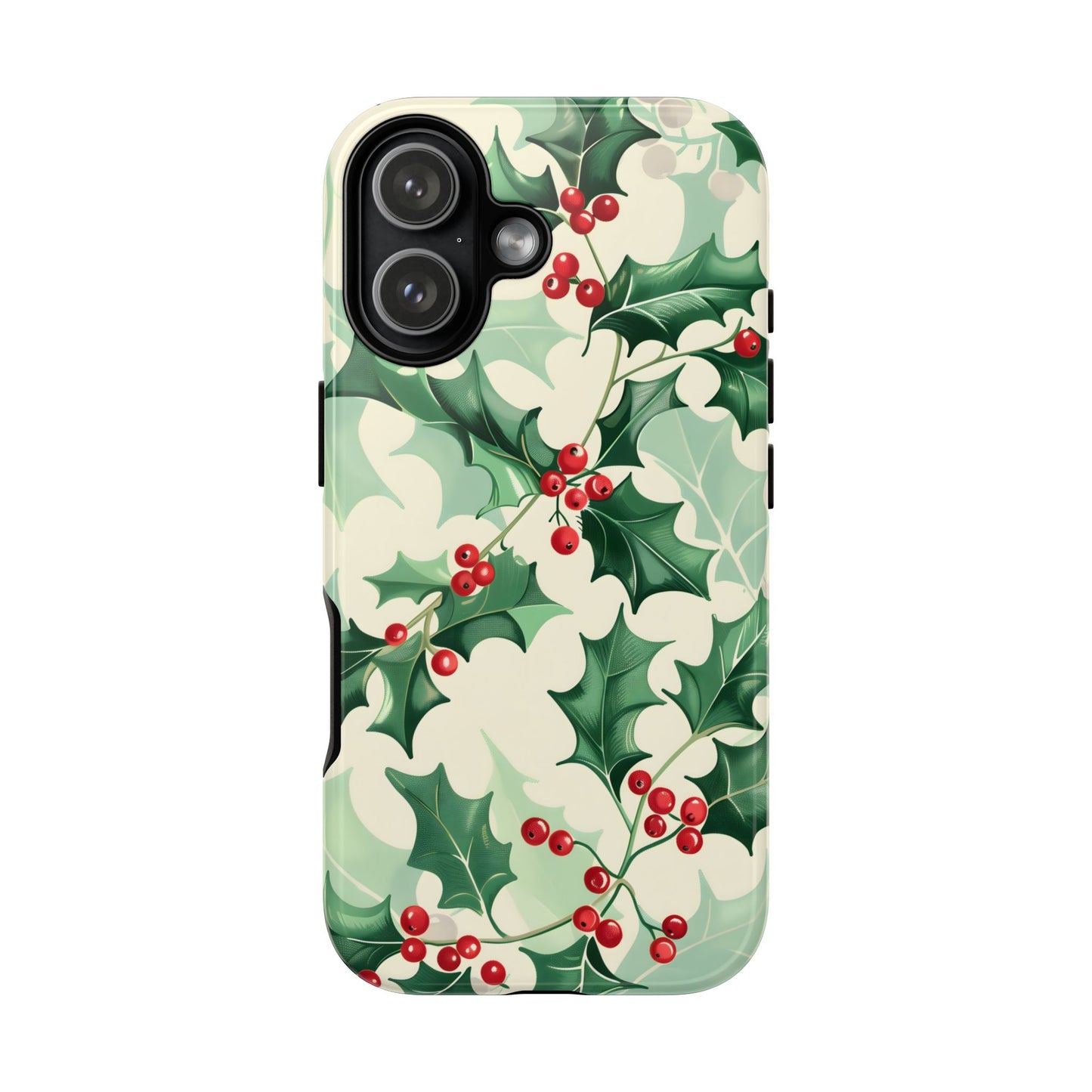 Winter Holly Charm – Tough Glossy iPhone Case