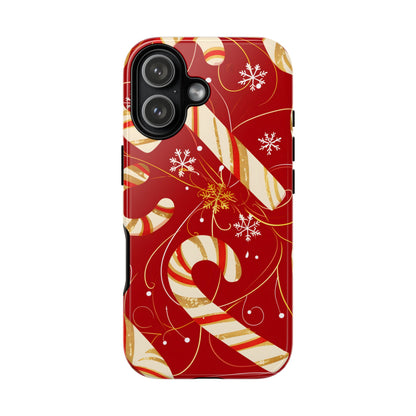 Golden Candy Cane Luxe – Tough Glossy iPhone Case